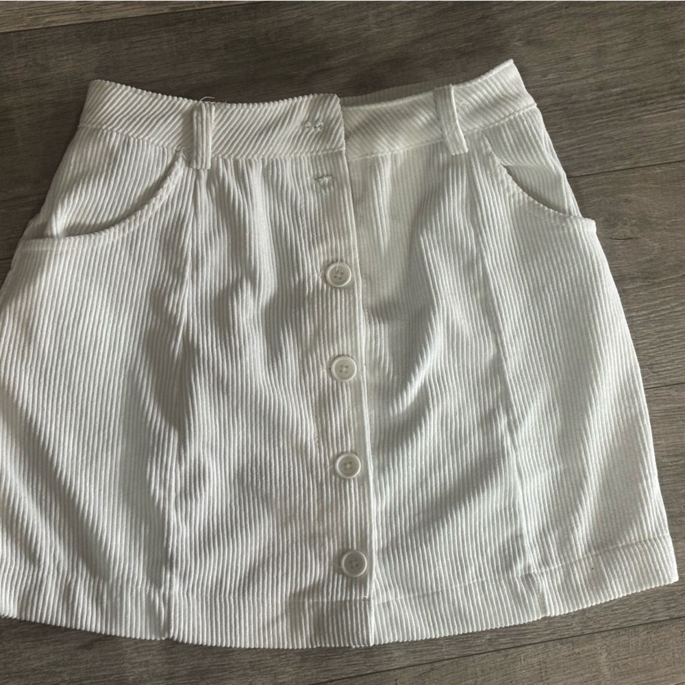 Joie White Button-Front Skirt